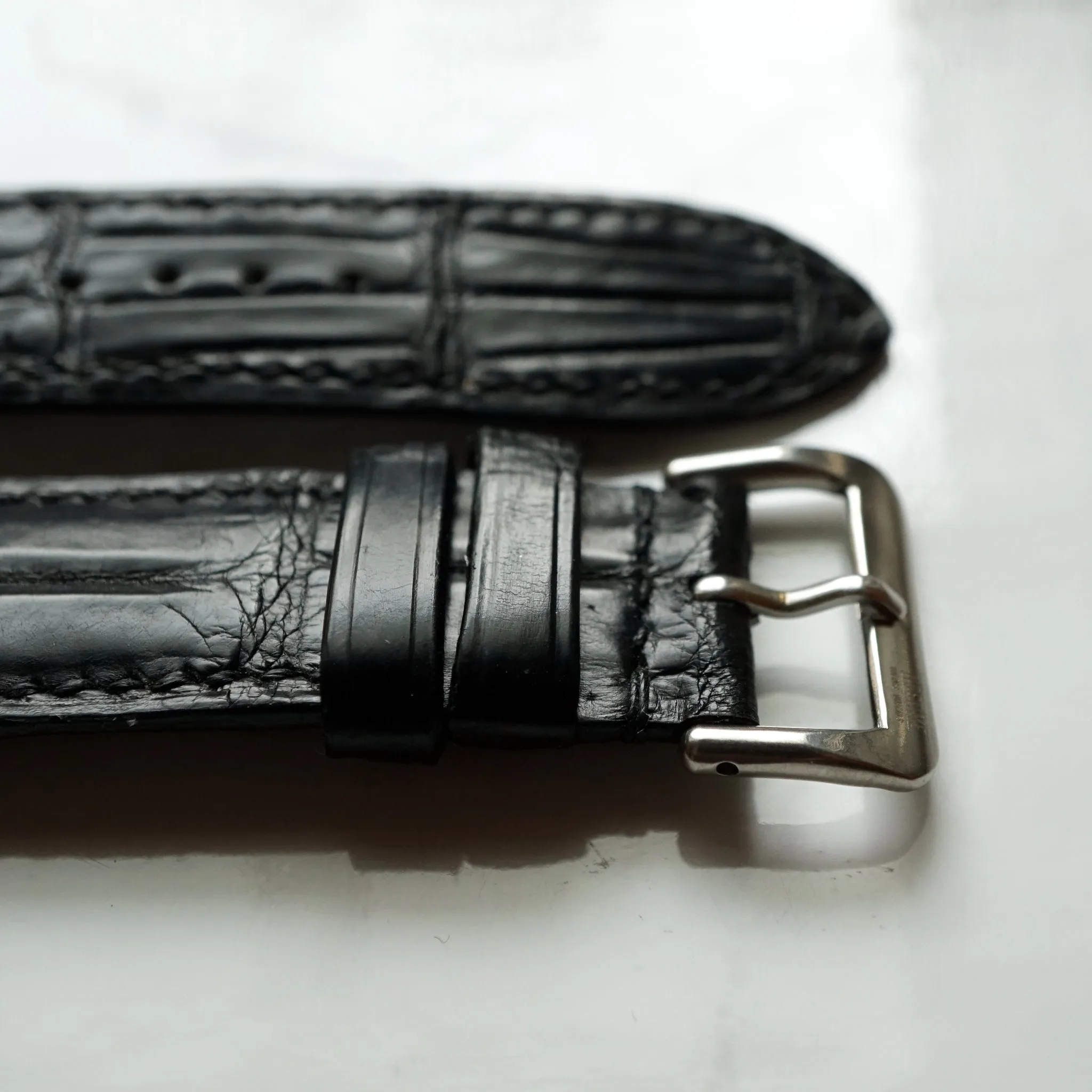 MATT BLACK CUSTOM MADE CROCODILE STRAP