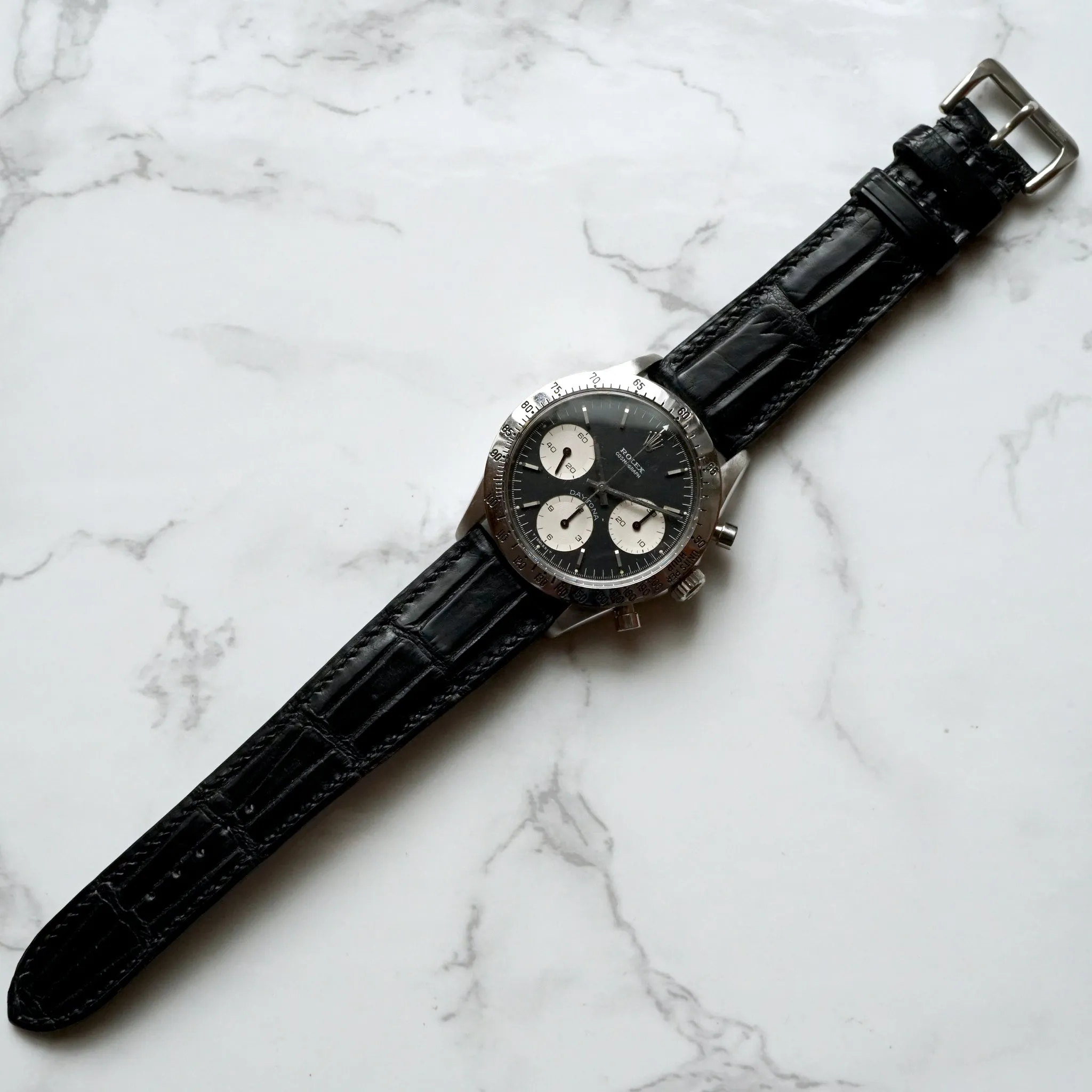 MATT BLACK CUSTOM MADE CROCODILE STRAP