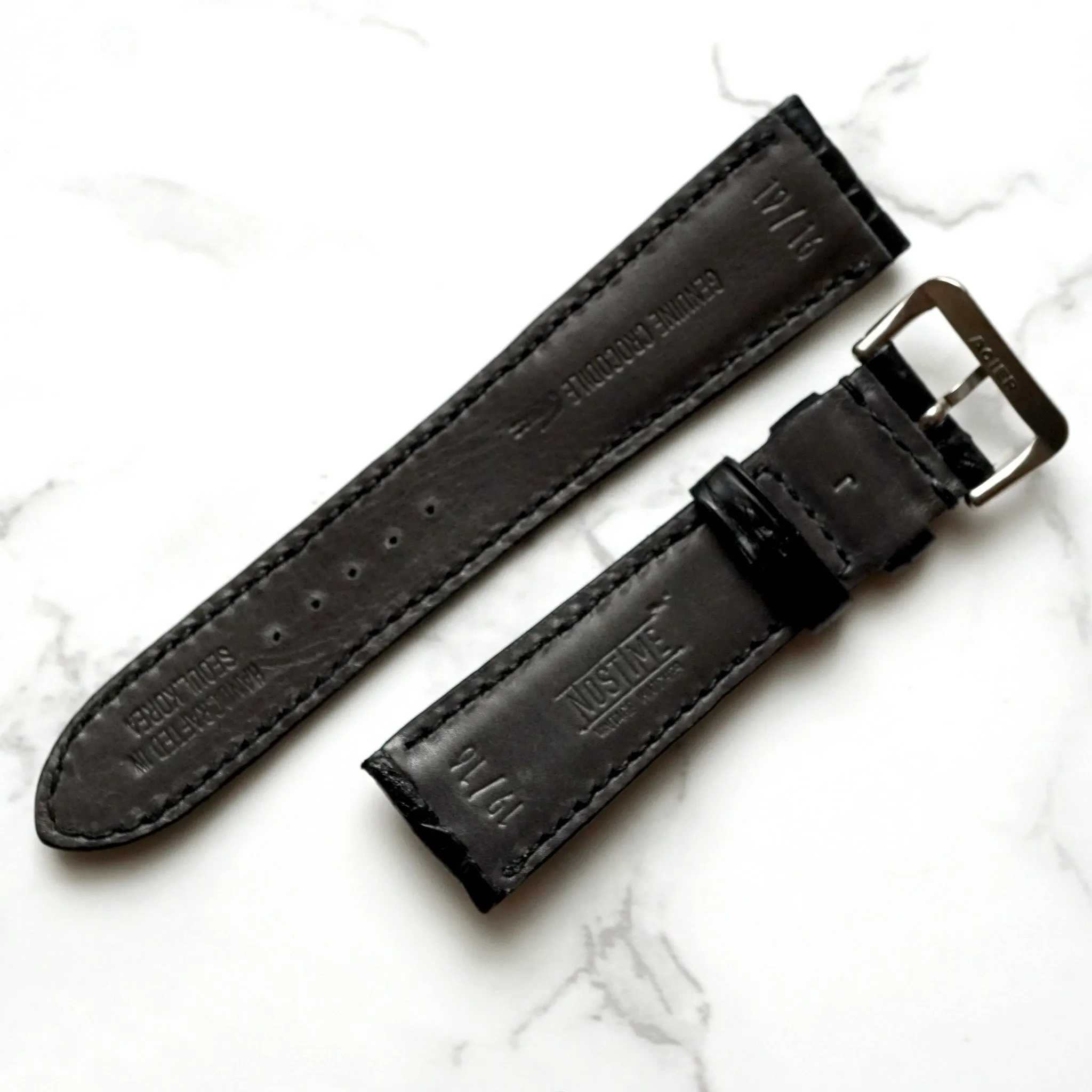 MATT BLACK CUSTOM MADE CROCODILE STRAP