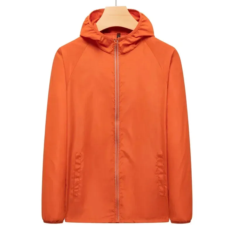 Men Women Hiking Windbreaker Waterproof Camping Jacket Unisex Outdoor Climbing Quick Dry UV Protection Rain Coat Plus Size 7XL