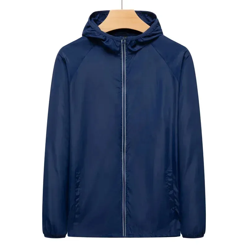 Men Women Hiking Windbreaker Waterproof Camping Jacket Unisex Outdoor Climbing Quick Dry UV Protection Rain Coat Plus Size 7XL