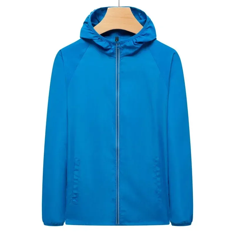 Men Women Hiking Windbreaker Waterproof Camping Jacket Unisex Outdoor Climbing Quick Dry UV Protection Rain Coat Plus Size 7XL