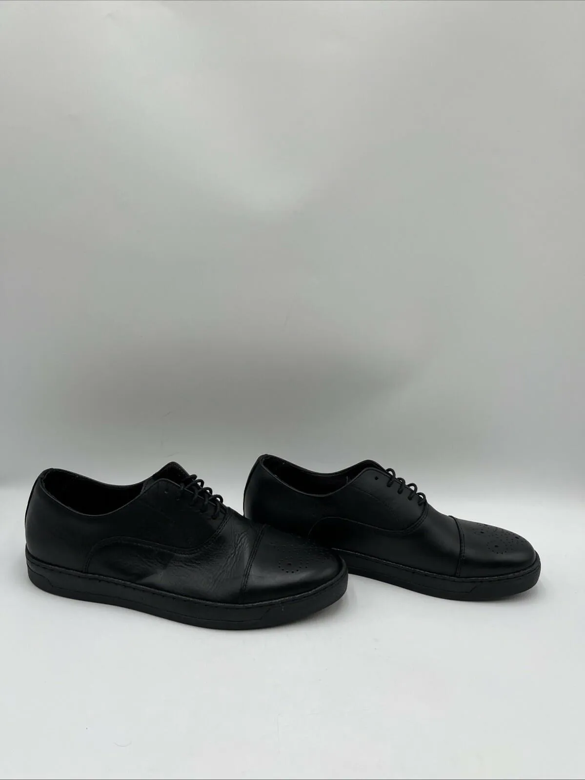 Men’s Bruno Magli Stefanucci Leather Oxfords Black Size 9M/42 - Very Good
