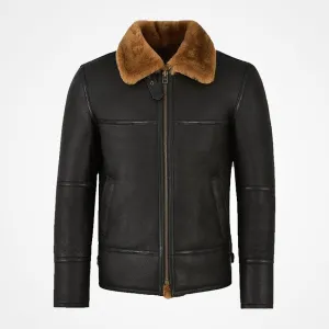 Men's Classic Brown Shearling Leather Jacket
