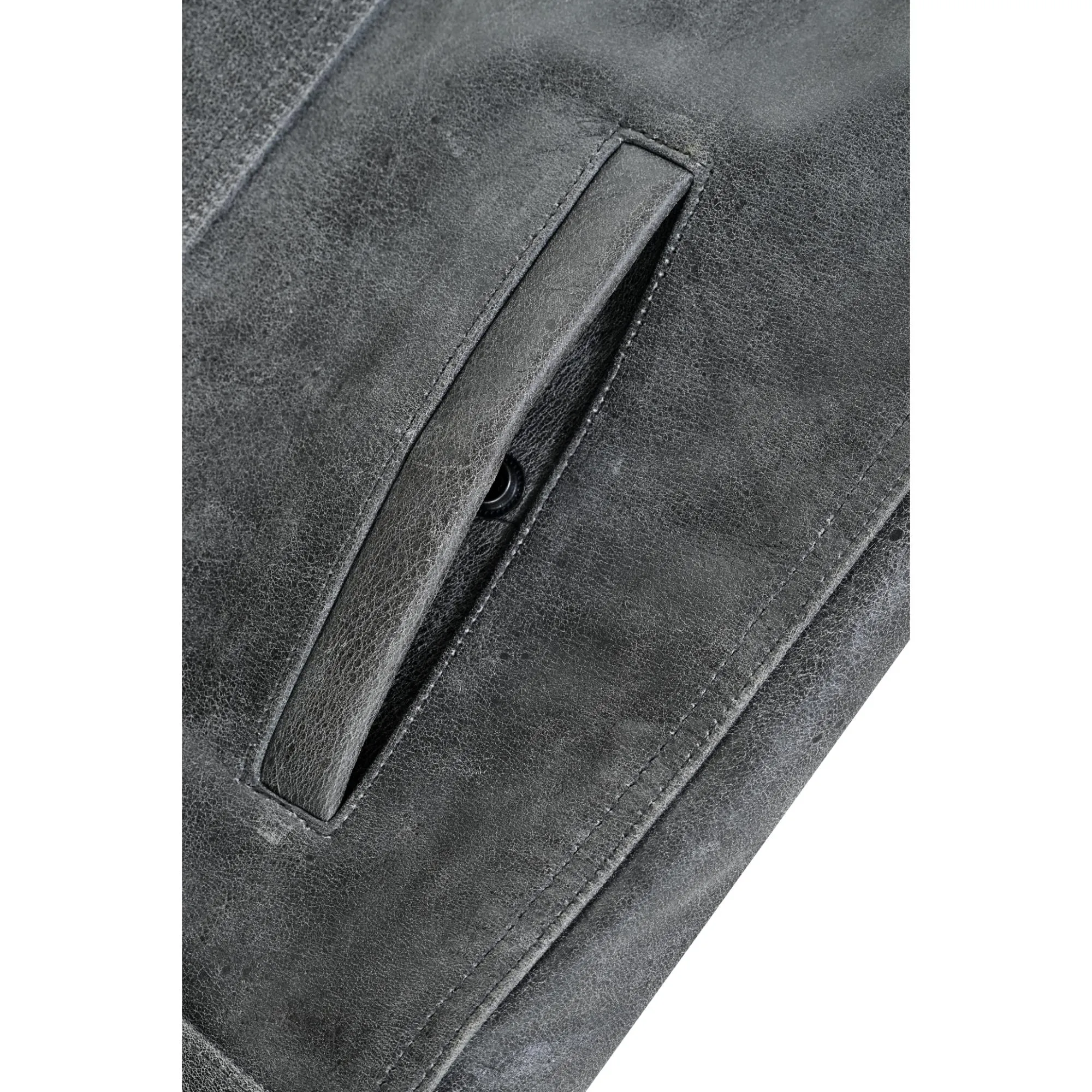 Men’s Gray Premium Leather Concealed Motorcycle Vest