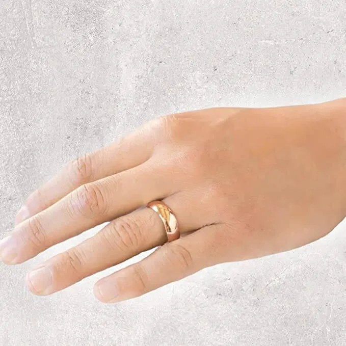 Men’s or Women's 14K Yellow or White Gold 5MM Classic Plain Simple Wedding Band byJewelMore