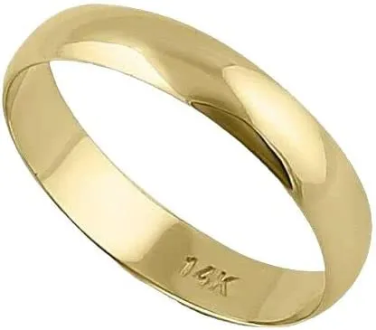 Men’s or Women's 14K Yellow or White Gold 5MM Classic Plain Simple Wedding Band byJewelMore