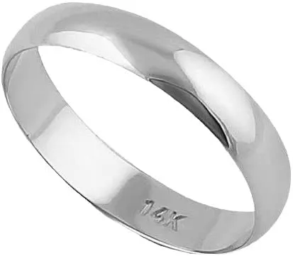 Men’s or Women's 14K Yellow or White Gold 5MM Classic Plain Simple Wedding Band byJewelMore