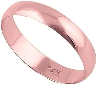 Men’s or Women's 14K Yellow or White Gold 5MM Classic Plain Simple Wedding Band byJewelMore
