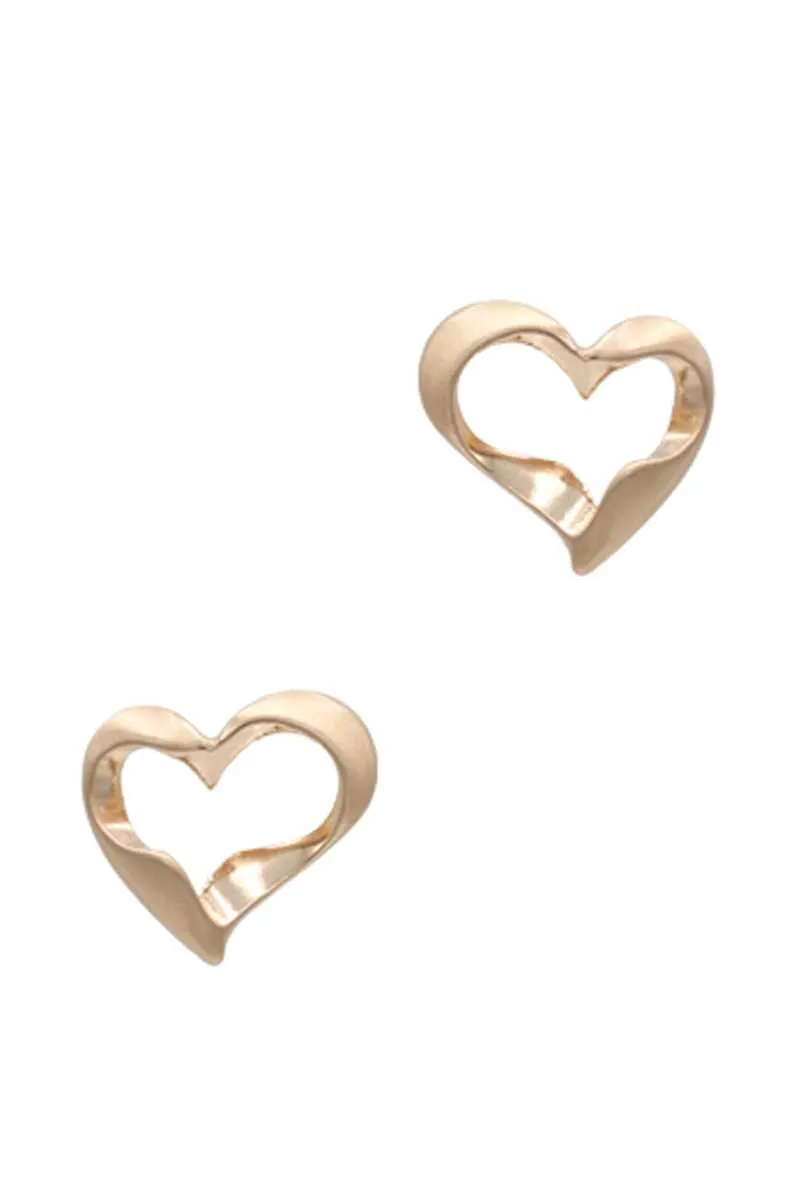Metal Heart Stud Earring