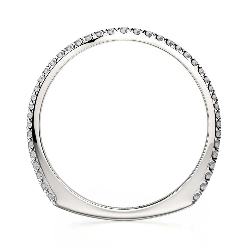 Michael M 18K White Gold Diamond Ladies Wedding Band R440SB