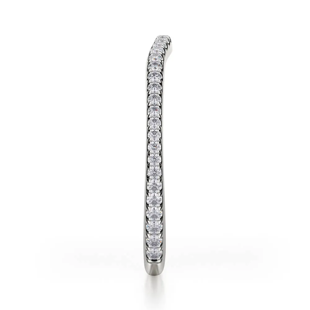 Michael M 18K White Gold Diamond Ladies Wedding Band R440SB