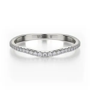 Michael M 18K White Gold Diamond Ladies Wedding Band R440SB