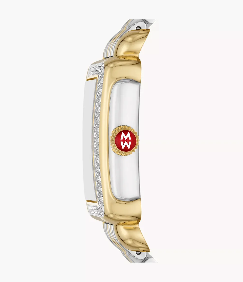 MICHELE Deco Mid 29mm Two-Tone 18K Gold Diamond Women's Watch MWW06V000123