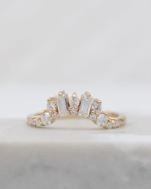 Minimalist Rose gold Curved wedding band