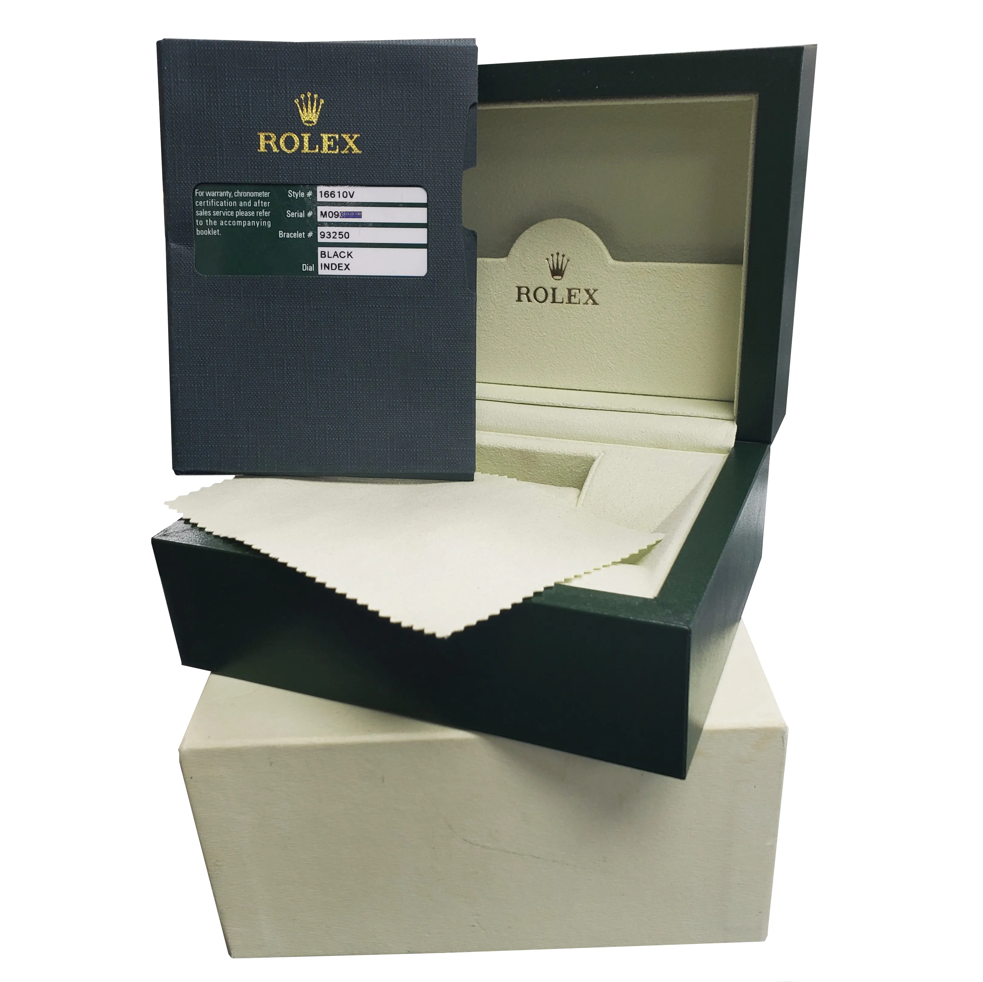 MINT 2010 REHAUT Rolex Submariner Green Kermit 50th Anniversary 16610 LV B P