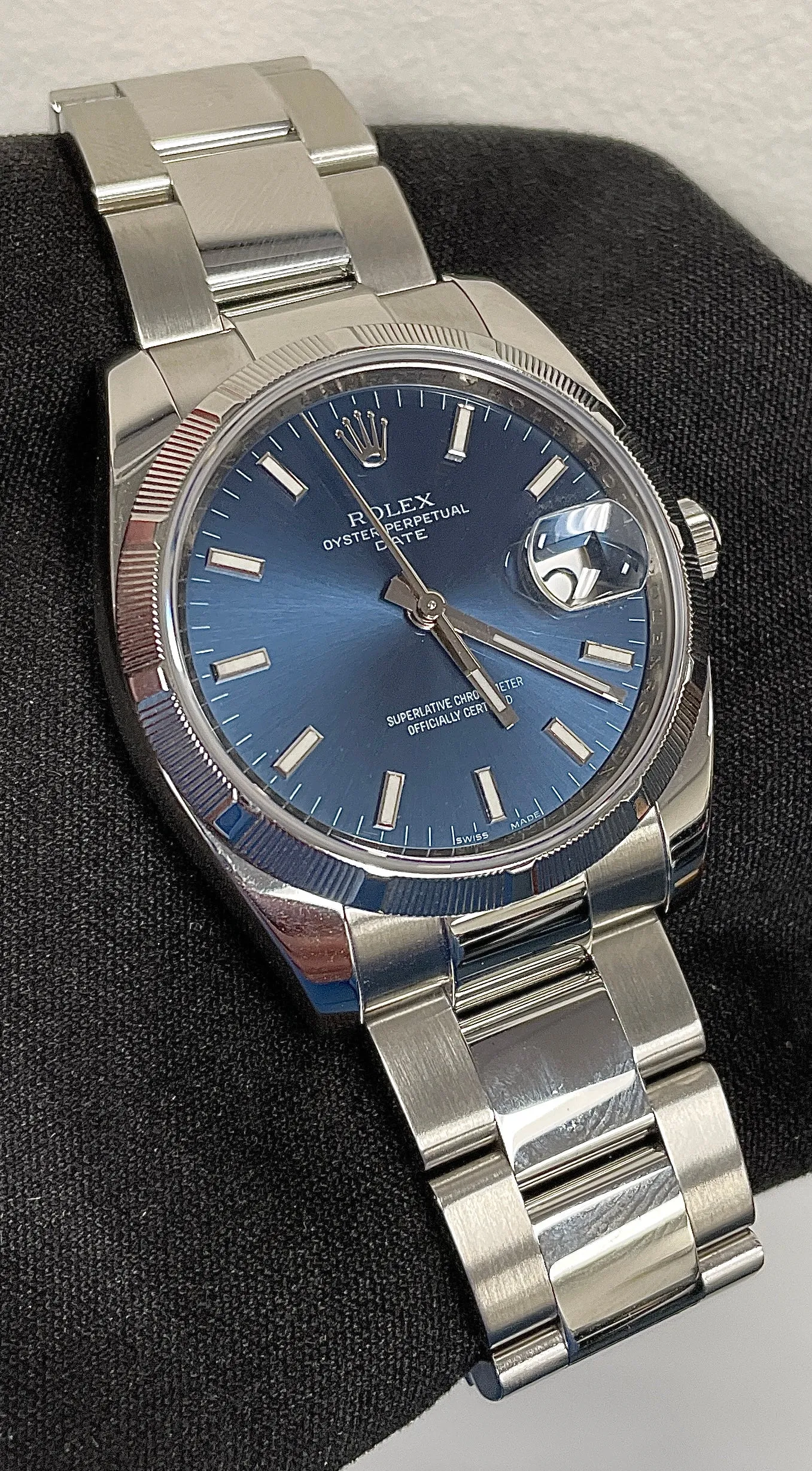 MINT 2012 Rolex Oyster Perpetual Date 36 Blue 115210 Stainless Steel 36MM Watch