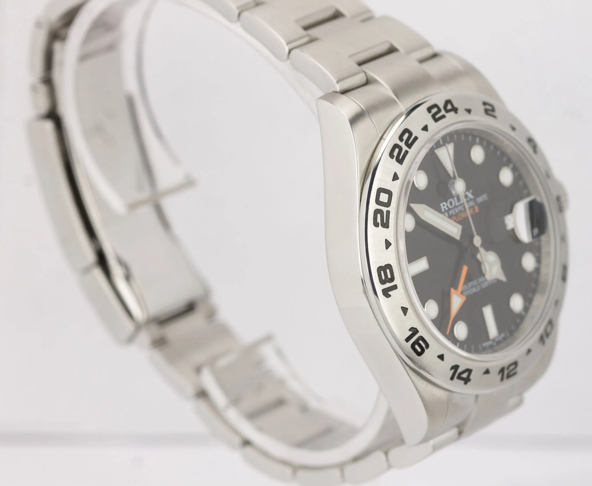 MINT 2018 Rolex Explorer II 42mm 216570 Black Orange Steel GMT Swiss Date Watch