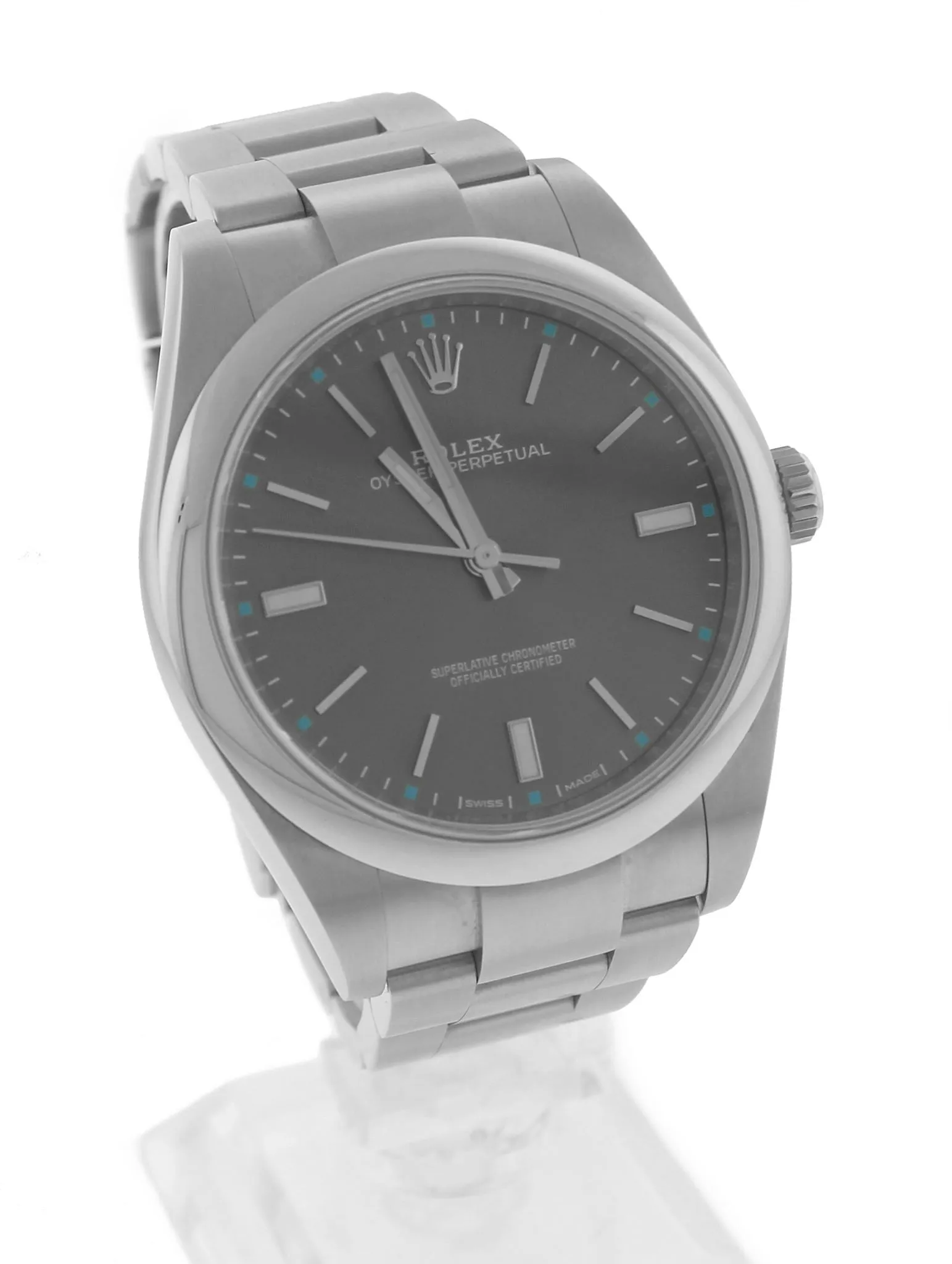 MINT 2018 Rolex Oyster Perpetual 39mm Dark Rhodium Stainless Steel 114300 Watch