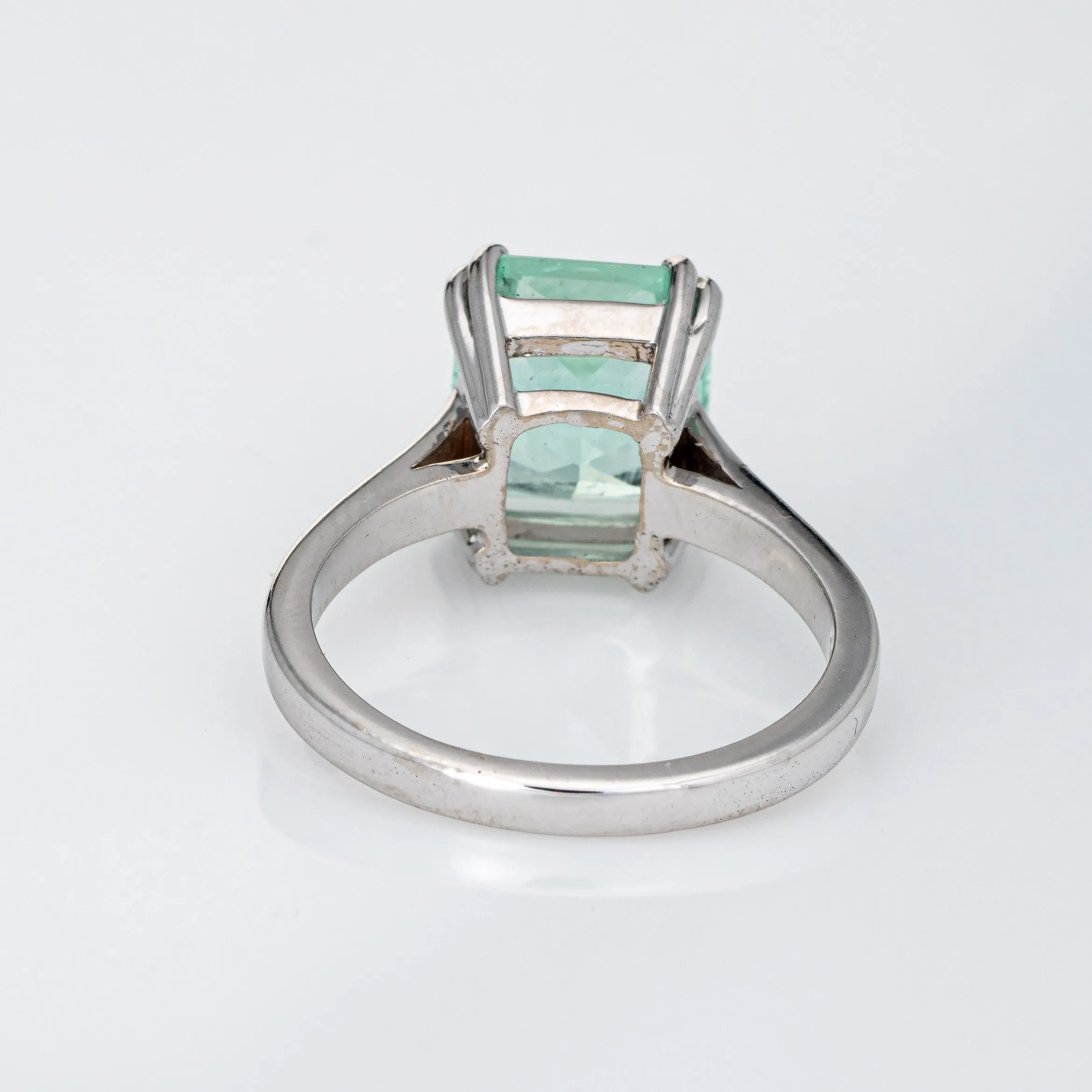 Mint Green 4ct Emerald Ring Gemstone Engagement 14k White Gold Estate Jewelry