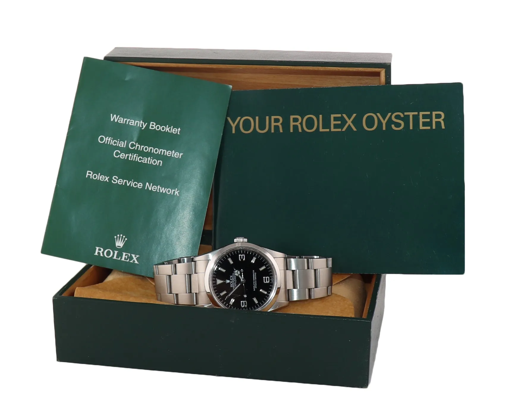 MINT Rolex Explorer I Black 36mm 14270 Steel Black Swiss Only Arabic Dial Watch