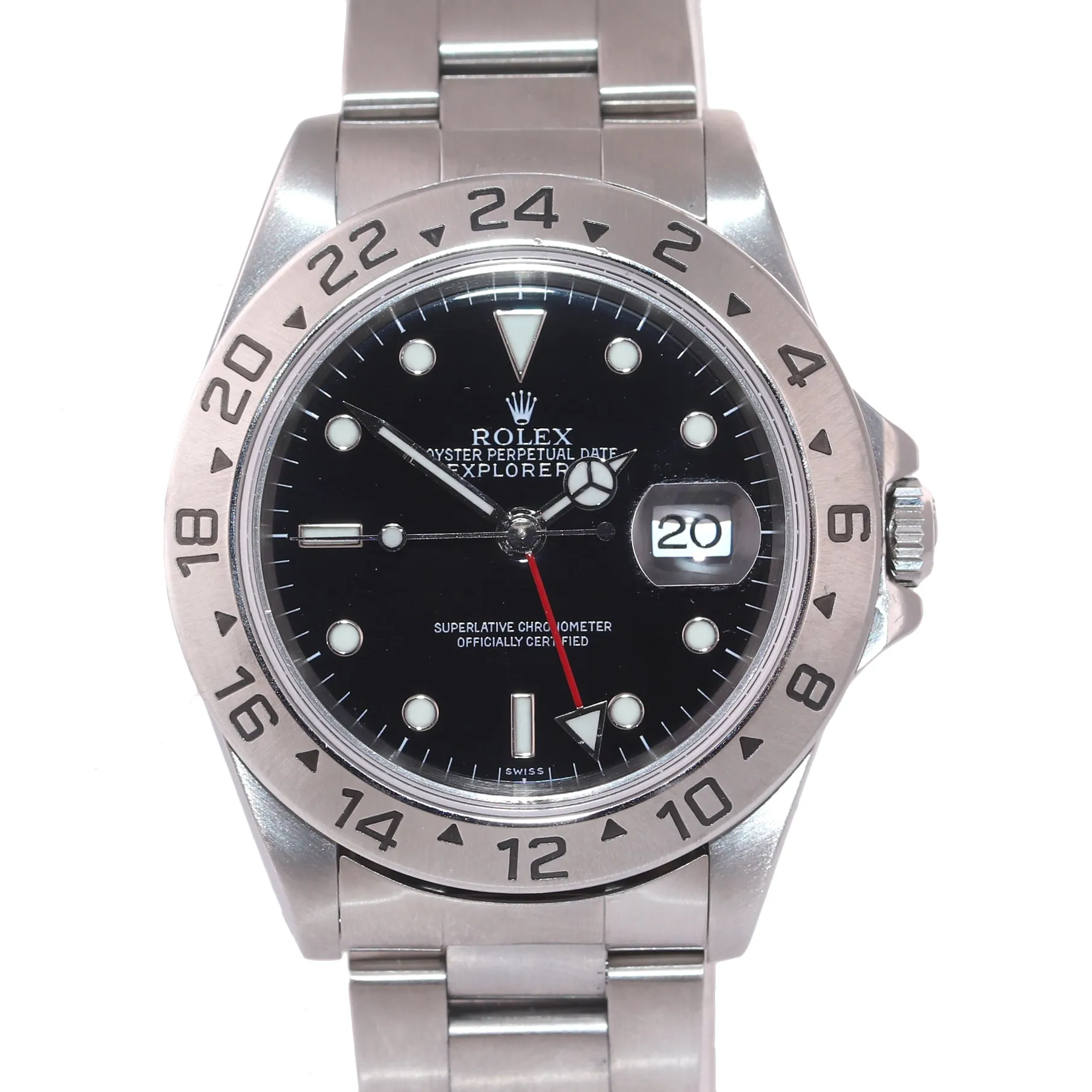 MINT Rolex Explorer II 16570 Steel Black Dial Date Swiss Only GMT 40mm Watch Box