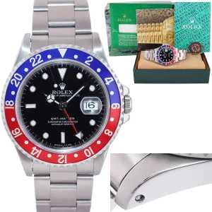 MINT Rolex GMT-Master Pepsi Blue Red Tritium Steel 16700 Watch Oyster Box