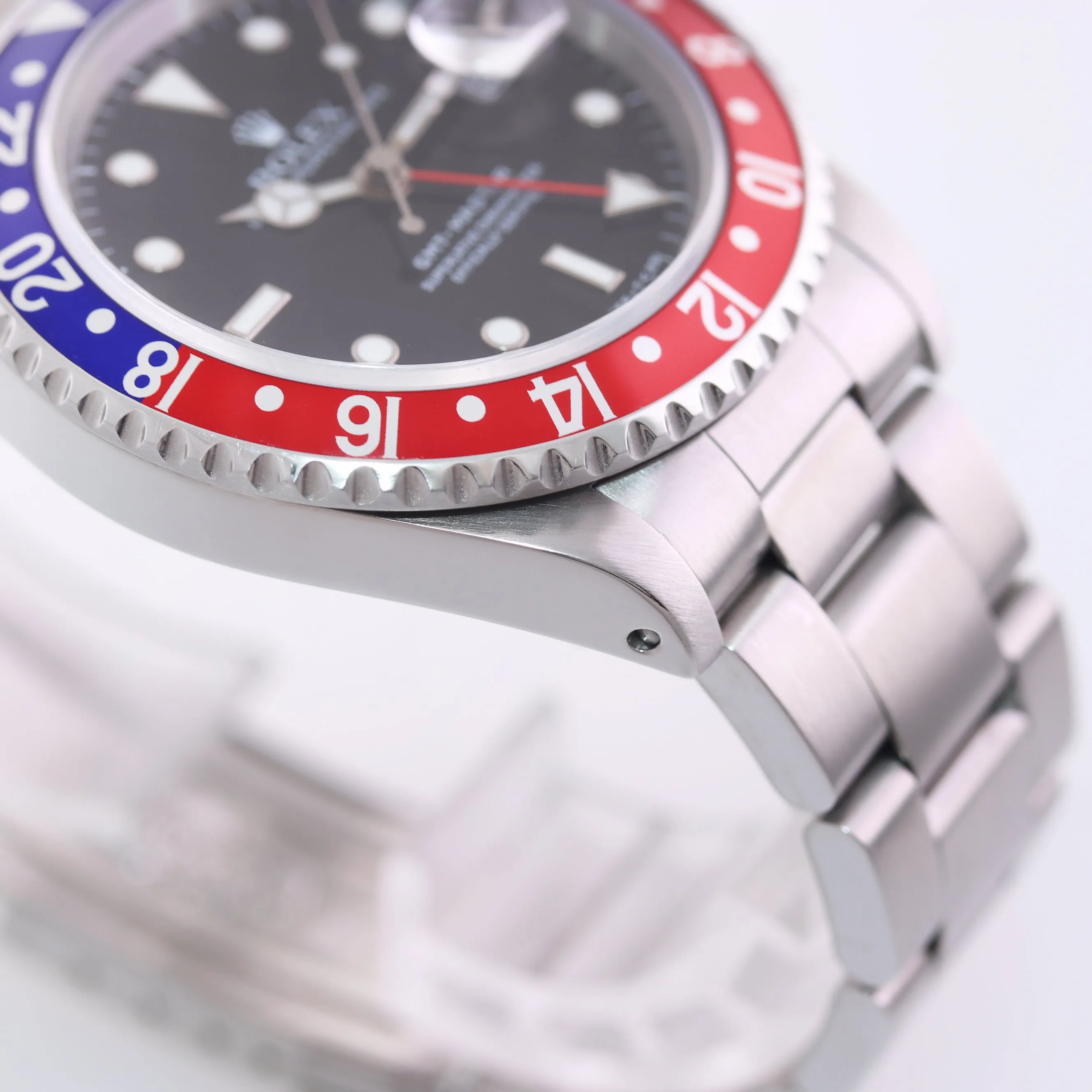 MINT Rolex GMT-Master Pepsi Blue Red Tritium Steel 16700 Watch Oyster Box