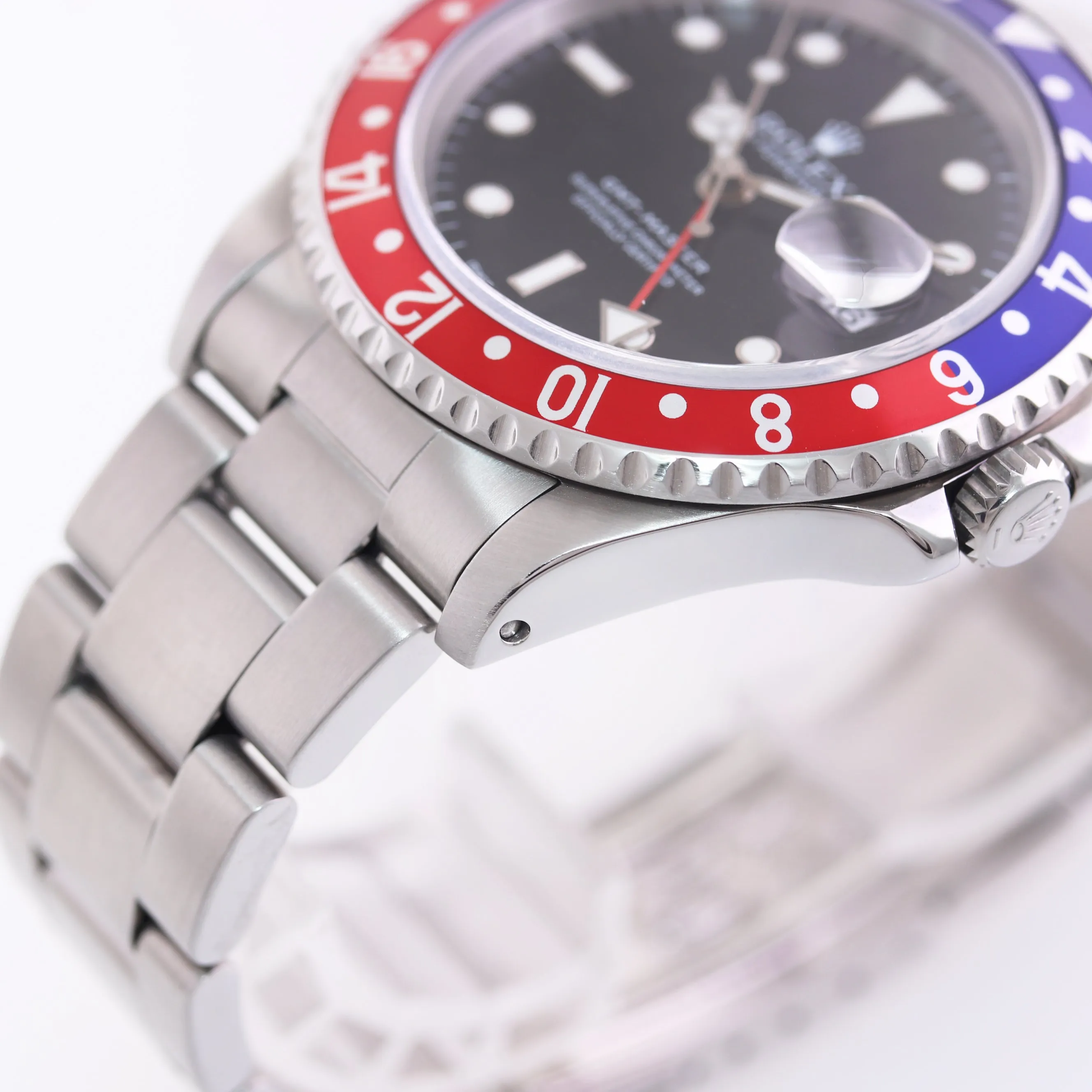 MINT Rolex GMT-Master Pepsi Blue Red Tritium Steel 16700 Watch Oyster Box