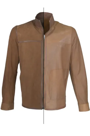 Missani Reversible Spring Leather Jacket - Saddle / Brown