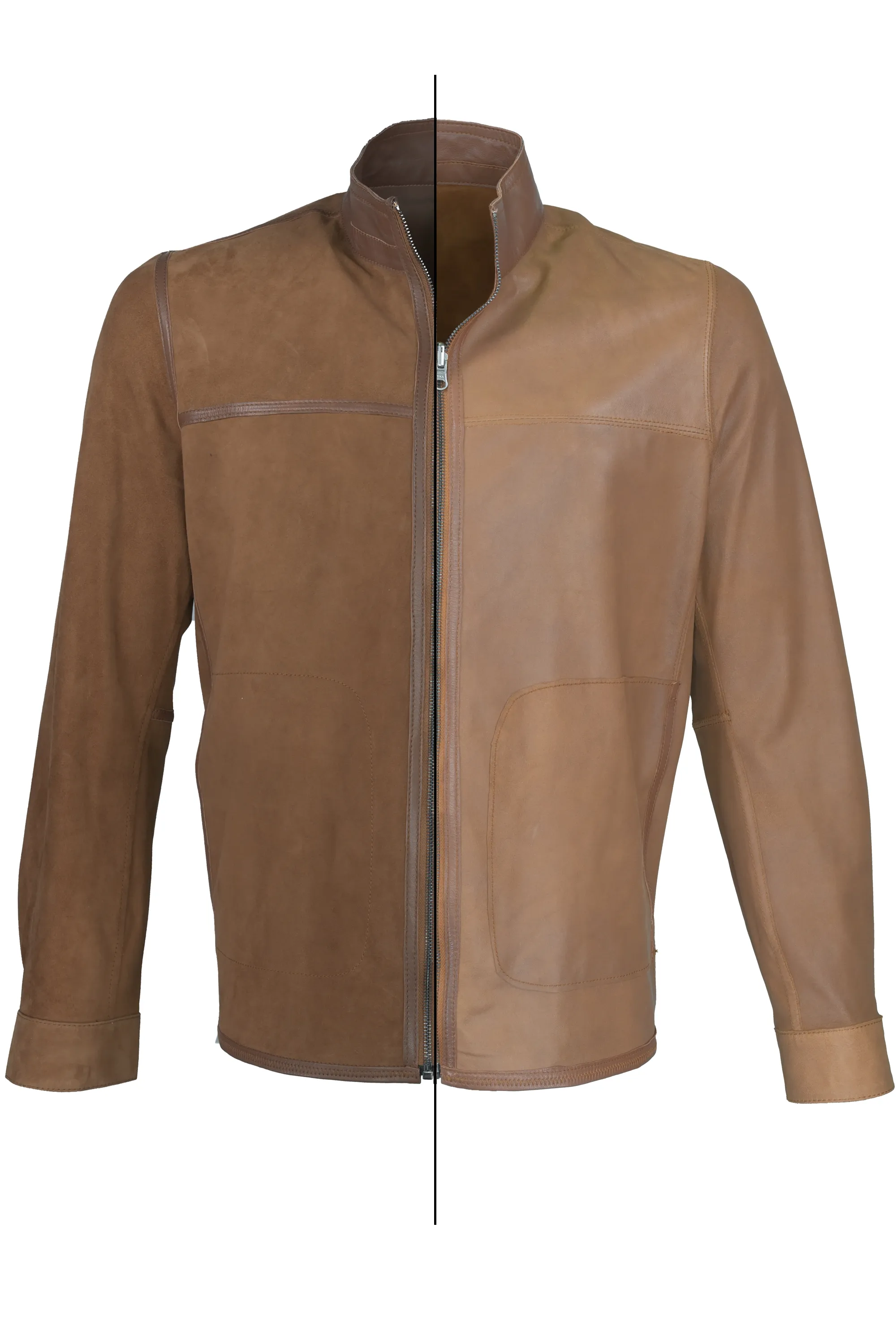 Missani Reversible Spring Leather Jacket - Saddle / Brown