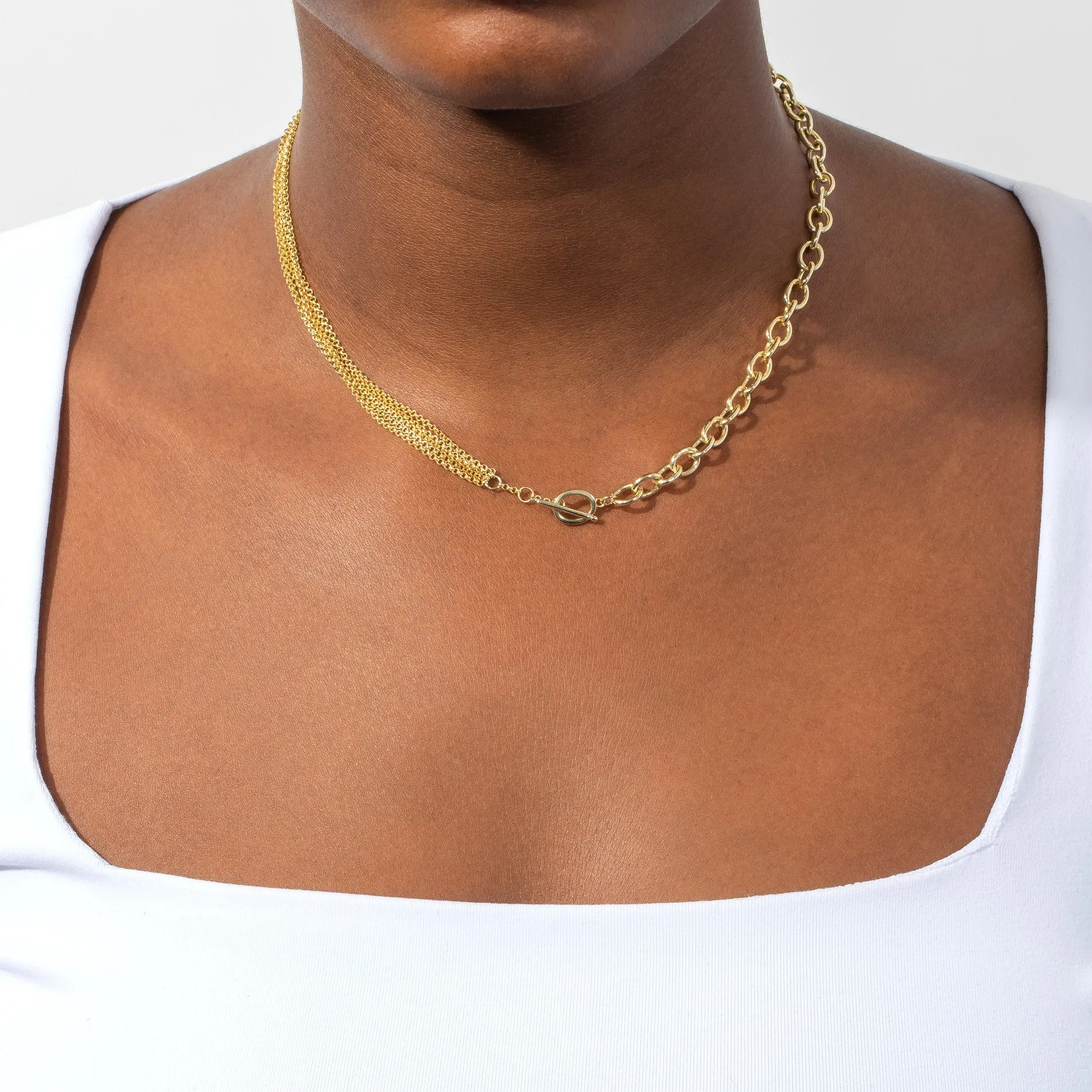 Mixed Chain Toggle Necklace