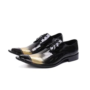 Mixed Color Genuine Leather Men Oxford Shoes Party Lace Up Dress Shoes