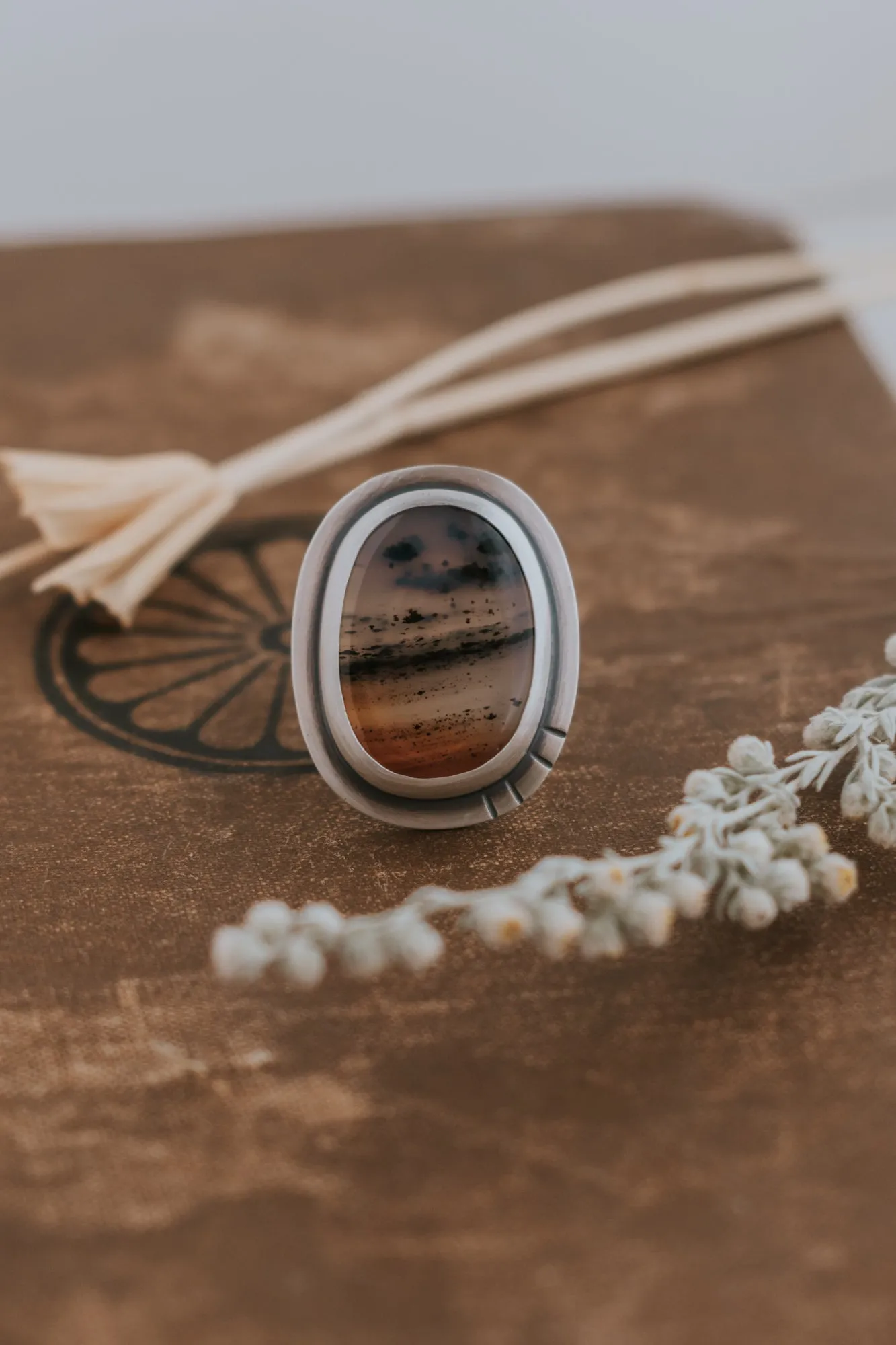 Montana Agate Statement Ring - Size 6.75