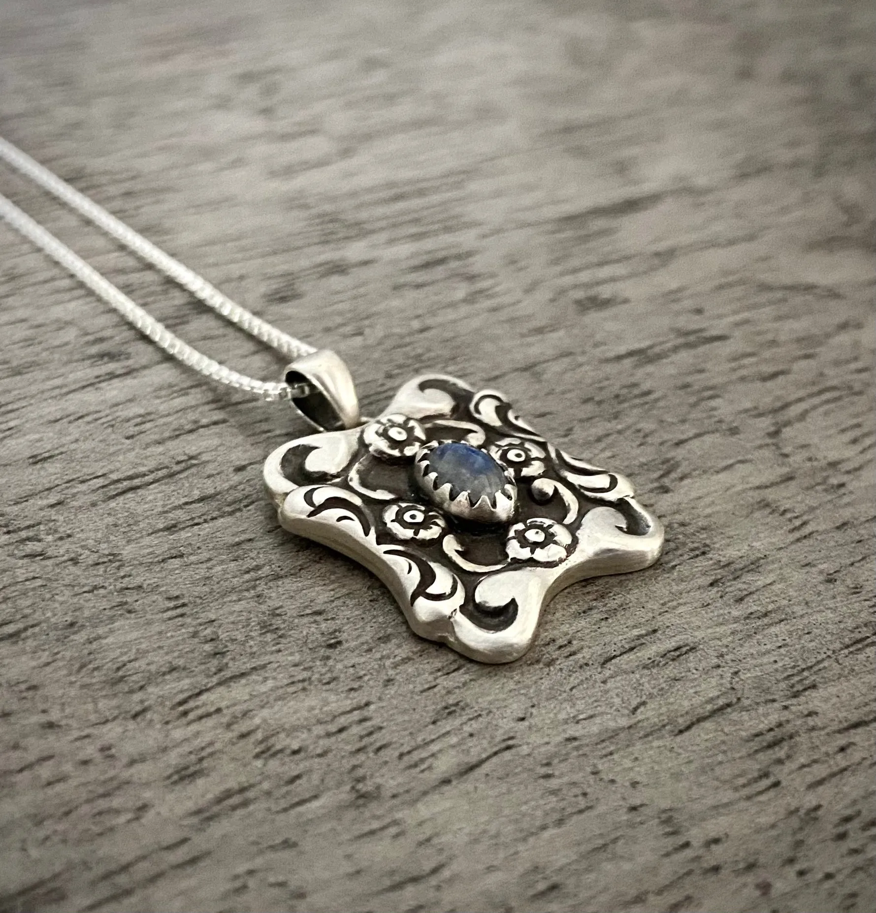 Moonstone Victorian Floral Pendant