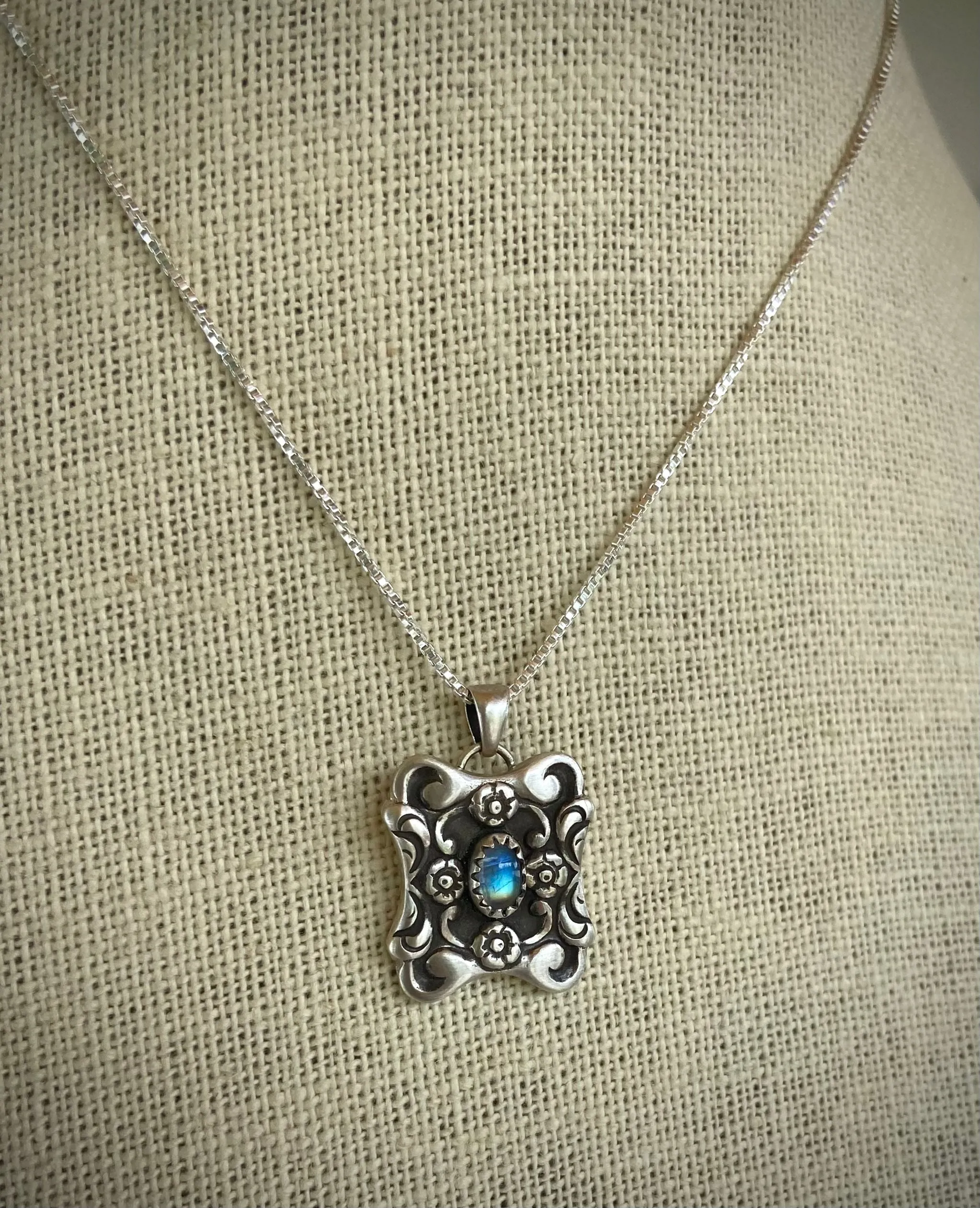 Moonstone Victorian Floral Pendant