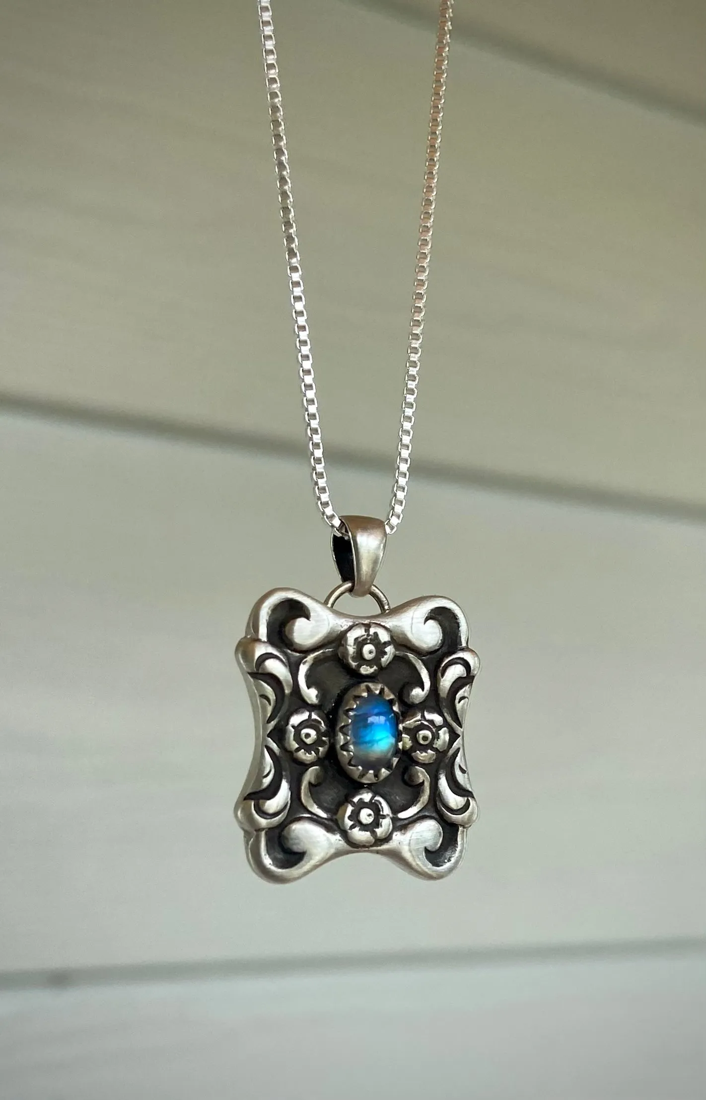 Moonstone Victorian Floral Pendant