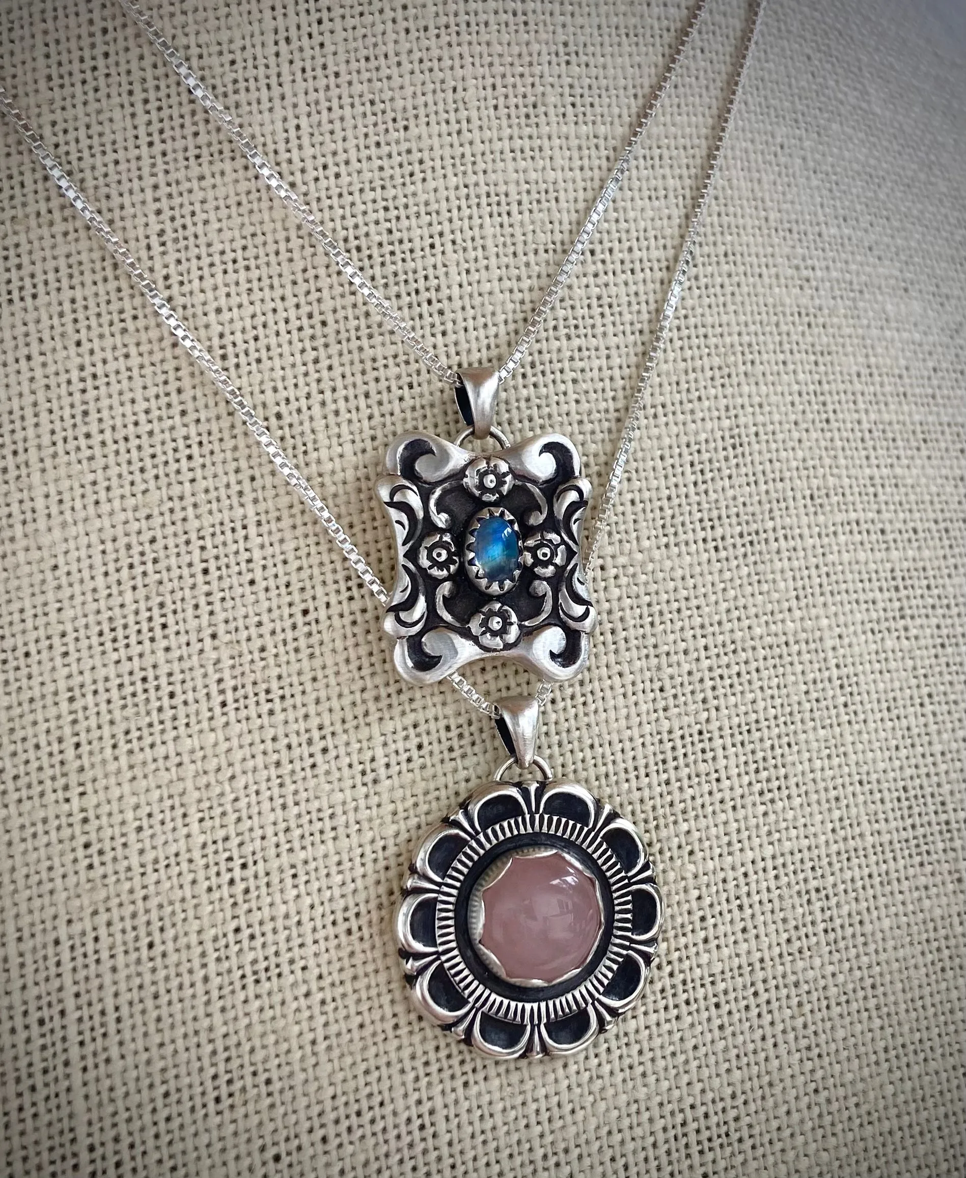 Moonstone Victorian Floral Pendant