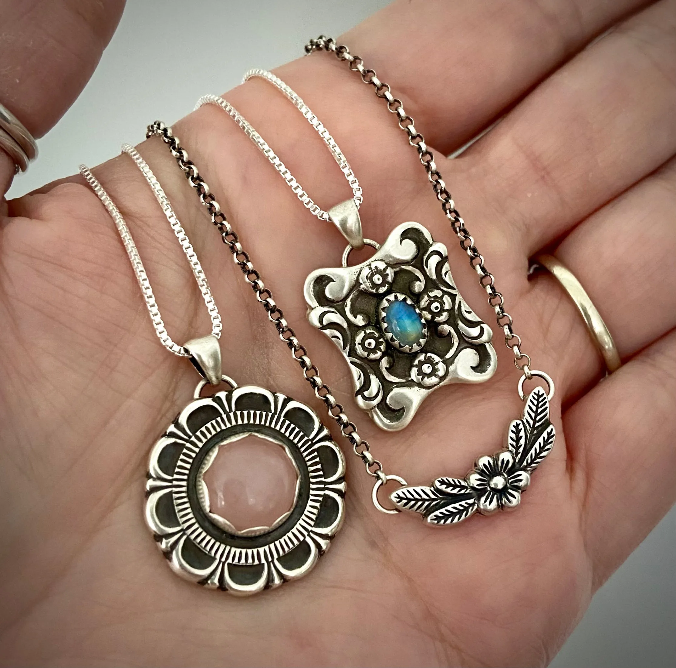 Moonstone Victorian Floral Pendant
