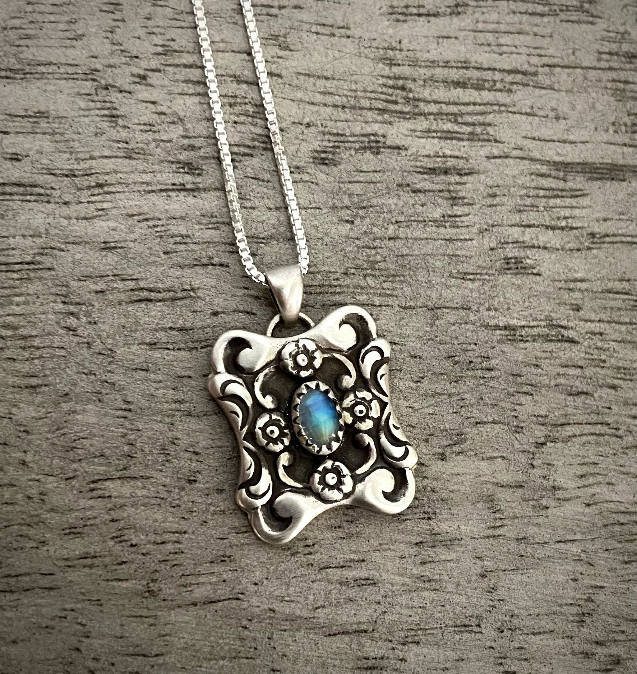 Moonstone Victorian Floral Pendant