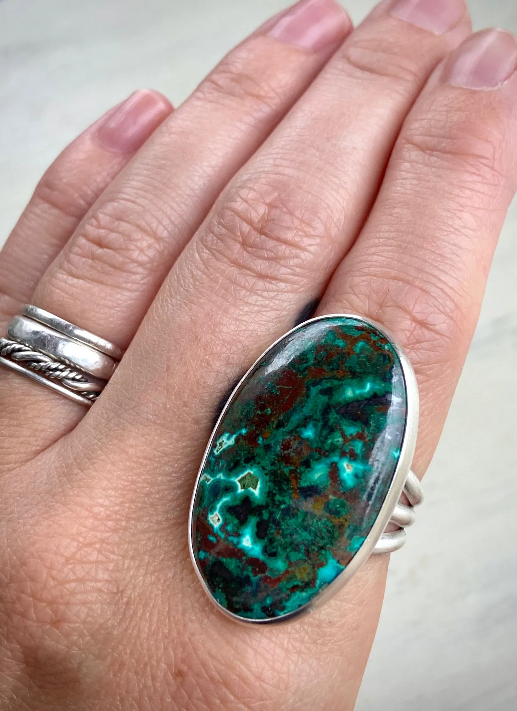 •Mother Earth• Chrysocolla Malachite Ring