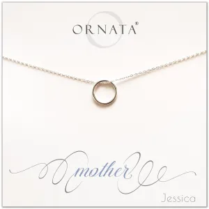 “Mother” Generations Sterling Silver Necklace on Personalized Jewelry Card