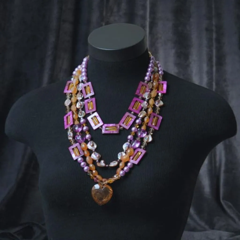 MY HEARTS BELONG TO DADDY OOAK STATEMENT NECKLACE