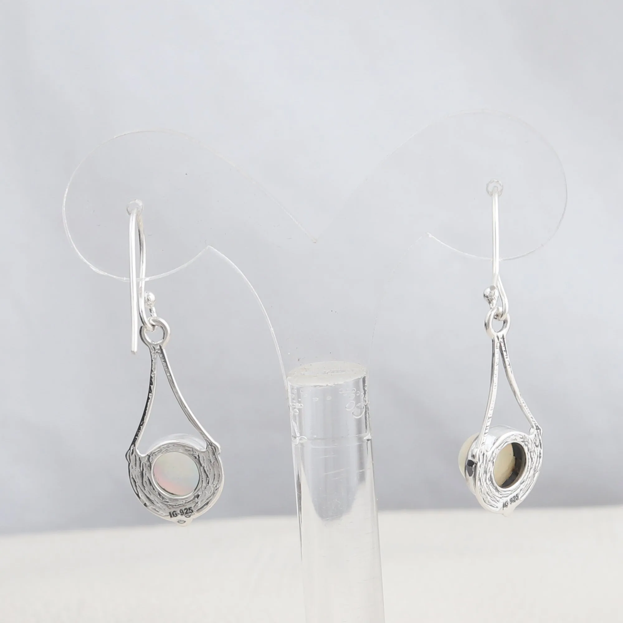 Natural Ethiopian Opal Silver Earrings