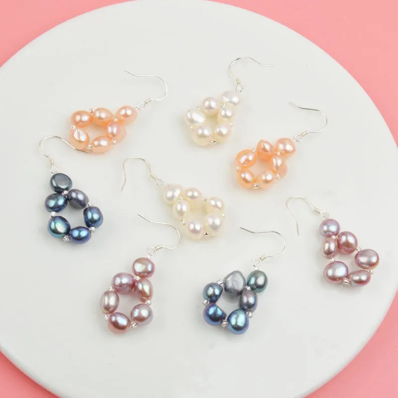 Natural Freshwater Pearl Jewelry Set Necklace Bracelet Earrings Women Jewelry