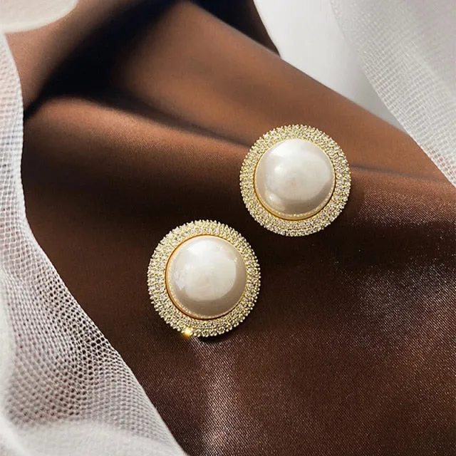 Natural Freshwater Pearl Stud Earrings for Women Wedding Jewelry