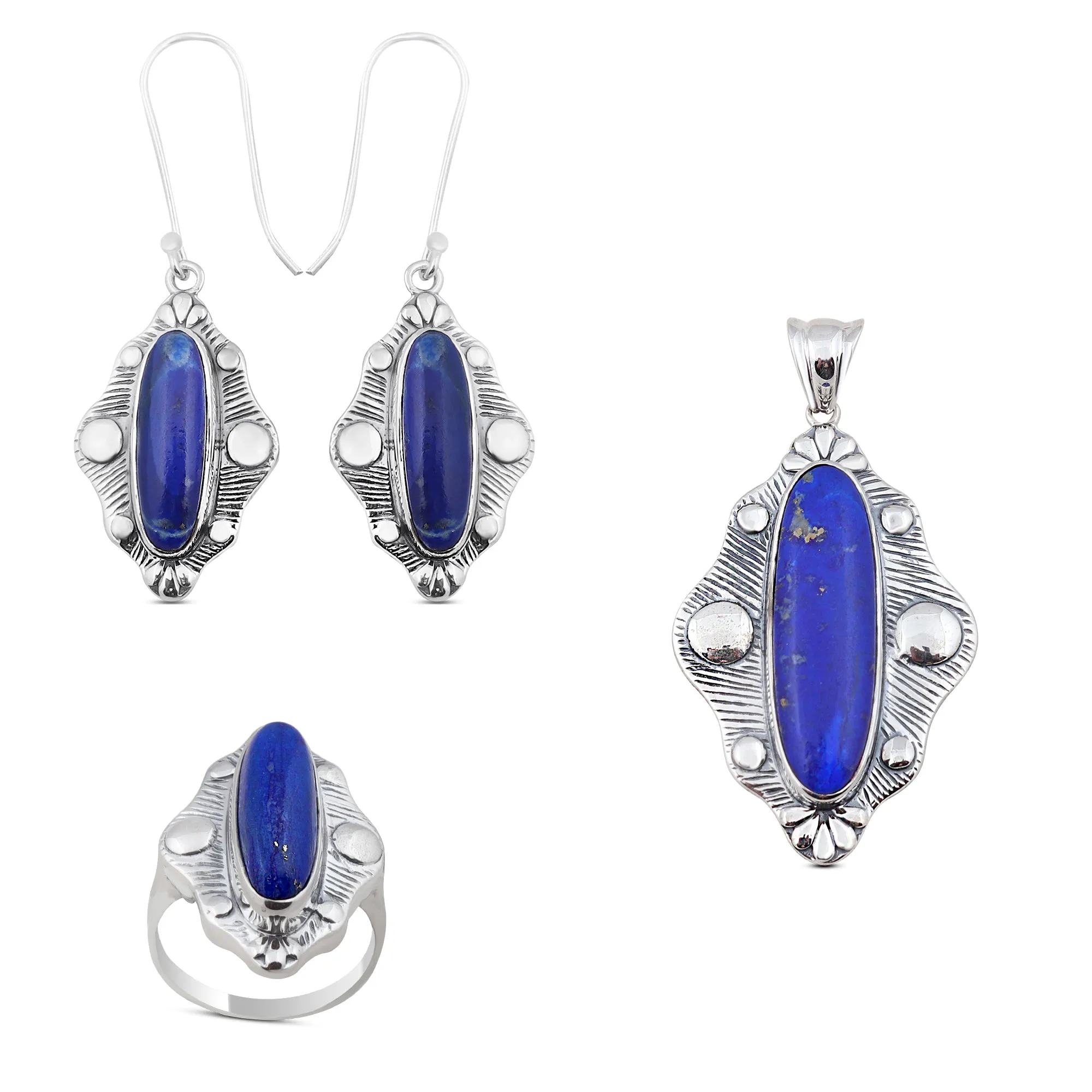Natural Lapis Lazuli  Gemstone jewelry Set