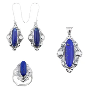 Natural Lapis Lazuli  Gemstone jewelry Set
