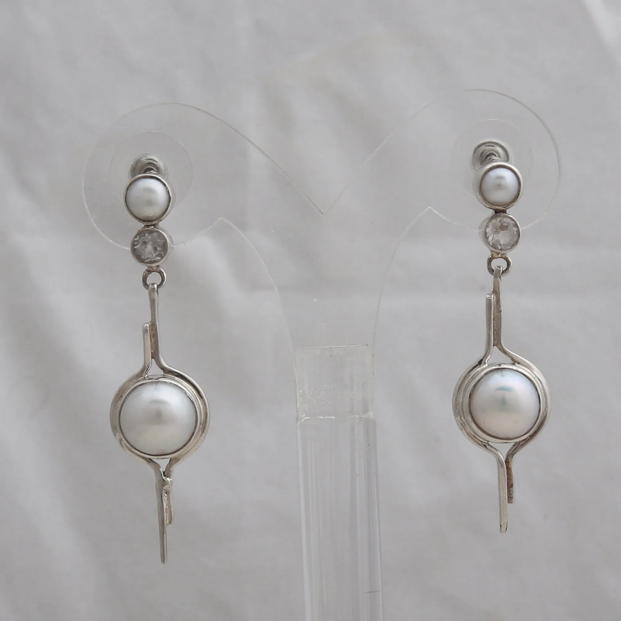 Natural Pearl Silver Earrings