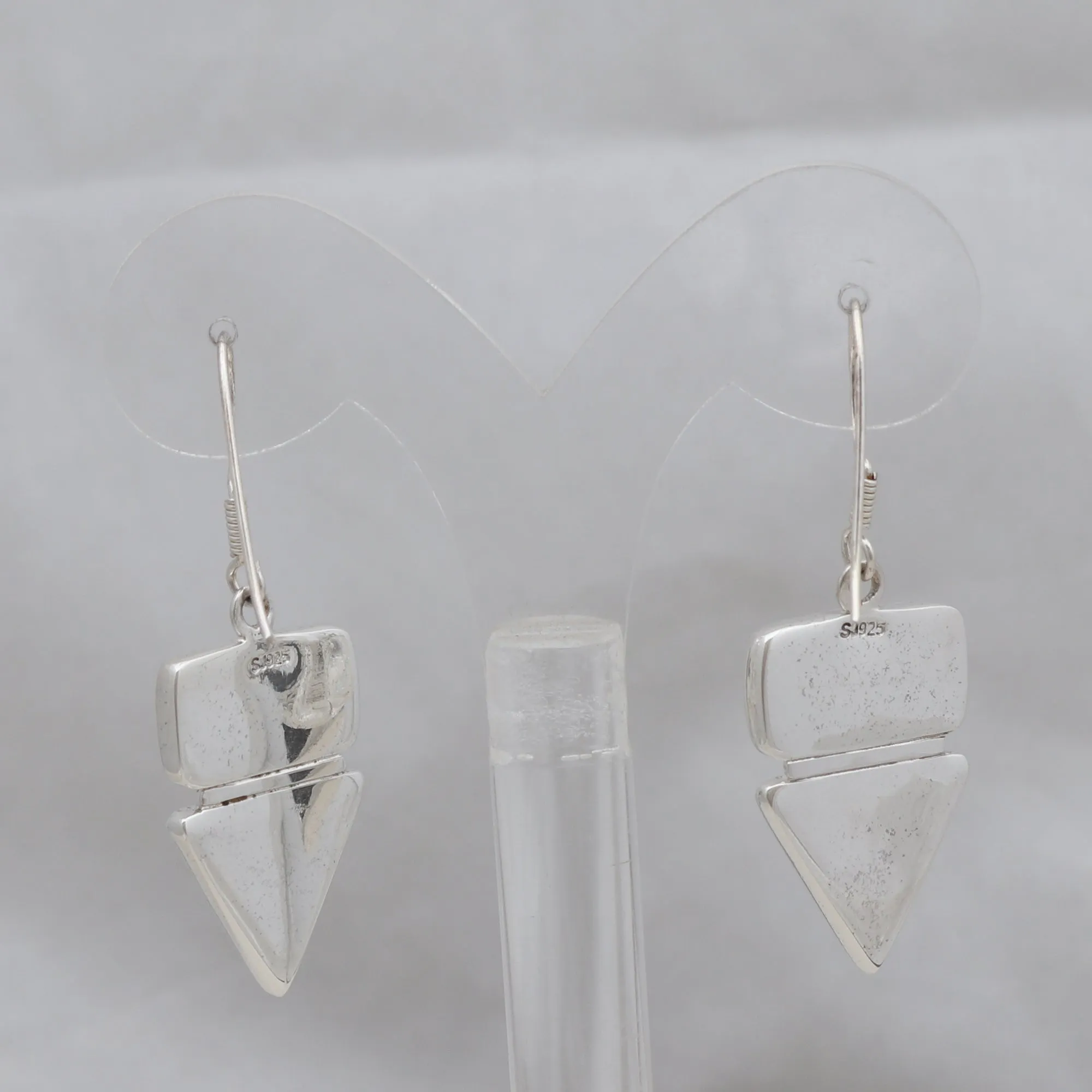 Natural Stingray Leather Silver Earrings